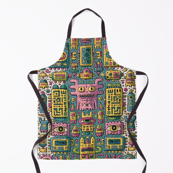 Item preview, Vibrant Maximalist Monster Folk Art Pattern designed and sold by Romgora.