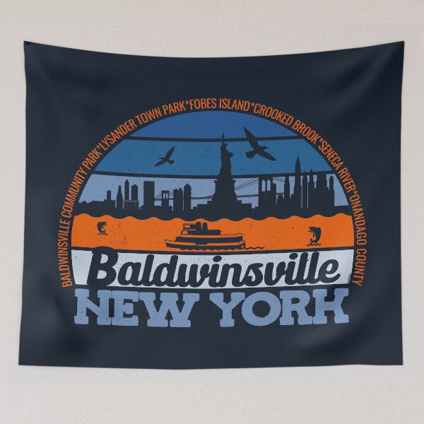 Item preview, Baldwinsville New York Sunset Retro Vintage Local Pride Logo designed and sold by CRHPOD20.