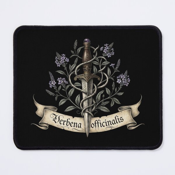 Item preview, Verbena Officinalis Gothic Dagger & Herb Botanical Dark Academia Art designed and sold by SipWithStyleArt.