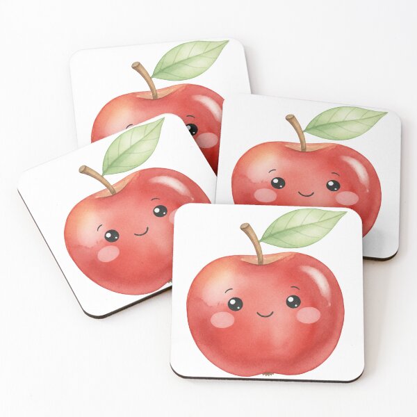 Item preview, Cute Watercolor Red Apple Kawaii Fruit Graphic designed and sold by Vision Crafted.