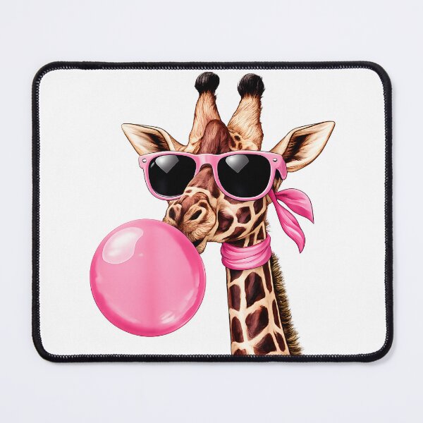 Item preview, Funny Cute Giraffe Pink Bubble Gum and Pink Sunglasses designed and sold by Made for Grins Co.