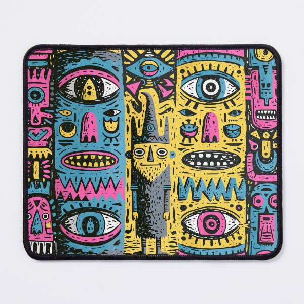 Item preview, Vibrant Tribal Masks Abstract Art Pattern designed and sold by Romgora.