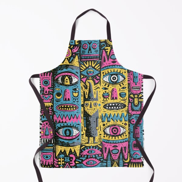 Item preview, Vibrant Tribal Masks Abstract Art Pattern designed and sold by Romgora.