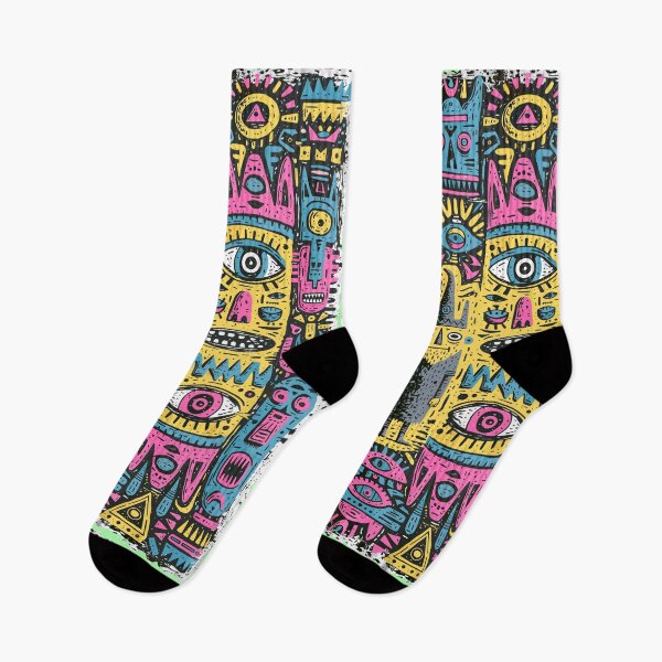Item preview, Vibrant Tribal Masks Abstract Art Pattern designed and sold by Romgora.