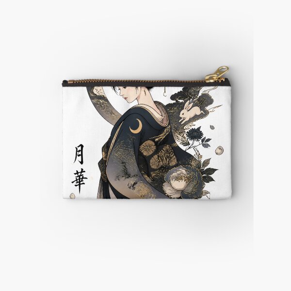Item preview, Moonlit Geisha – Japanese Moon Rabbit Kimono Art designed and sold by kaxymax.