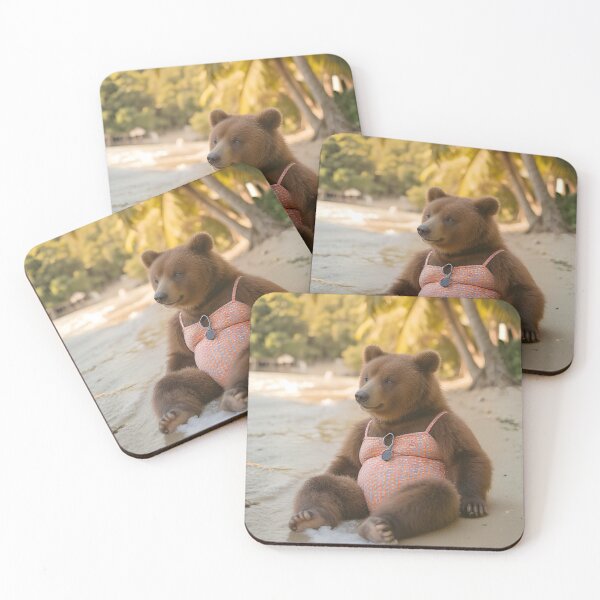 Item preview, Funny Bear in Swimsuit Summer Beach Vacation Animal Illustration designed and sold by mijaczeek.