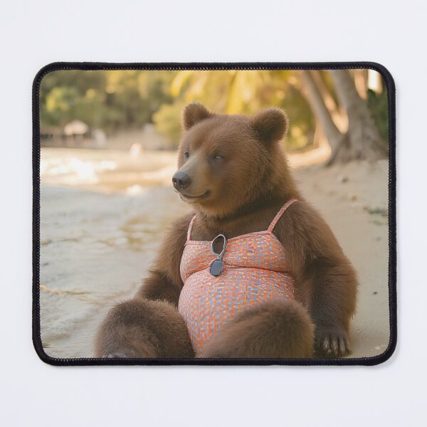 Item preview, Funny Bear in Swimsuit Summer Beach Vacation Animal Illustration designed and sold by mijaczeek.