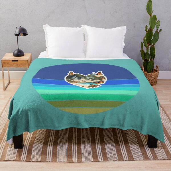 Item preview, Retro Beach and Ocean Stripes with Butterflies and Beachy Heart designed and sold by Beachy.