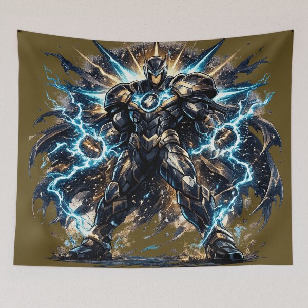 Item preview, Electric Gold Armor Warrior Lightning Energy Hero designed and sold by irfanshikh.