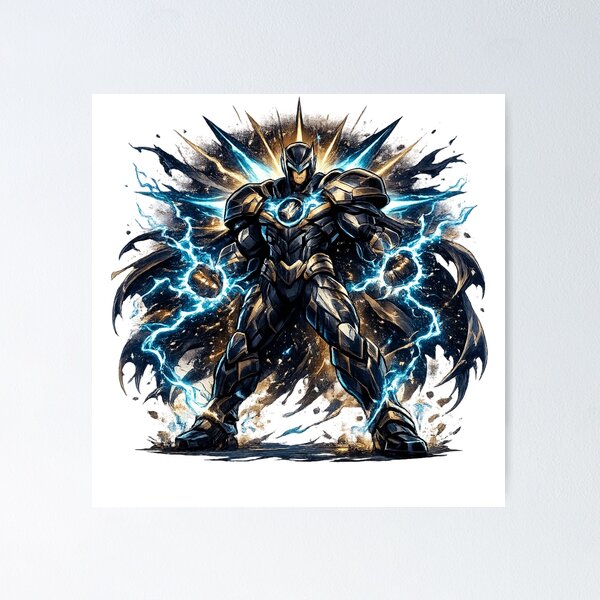 Item preview, Electric Gold Armor Warrior Lightning Energy Hero designed and sold by irfanshikh.