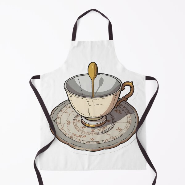 Item preview, Vintage Cracked Teacup with Golden Spoon Sticker designed and sold by opscghjuqt.
