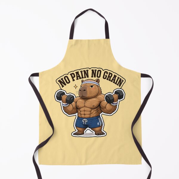 Item preview, Buff Capybara Gym - No Pain No Grain Funny Fitness designed and sold by crazyhome.