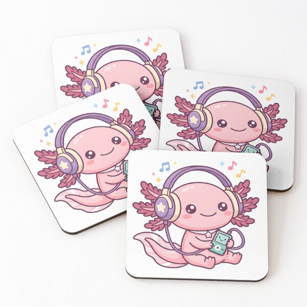 Item preview, Cute Axolotl Listening To Music Headphones Kawaii Sticker designed and sold by maykgg.