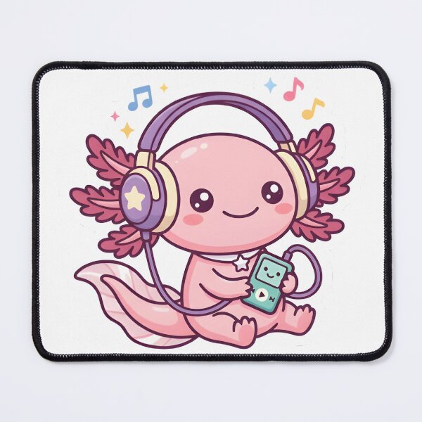 Item preview, Cute Axolotl Listening To Music Headphones Kawaii Sticker designed and sold by maykgg.
