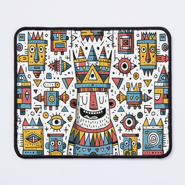 Item preview, Intricate Doodle King Abstract Folk Art Spirit designed and sold by Romgora.