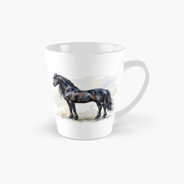 Item preview, Black Friesian Horse Full Body Watercolor designed and sold by Rutvain.