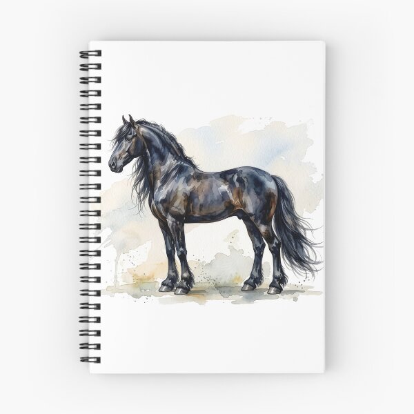 Item preview, Black Friesian Horse Full Body Watercolor designed and sold by Rutvain.