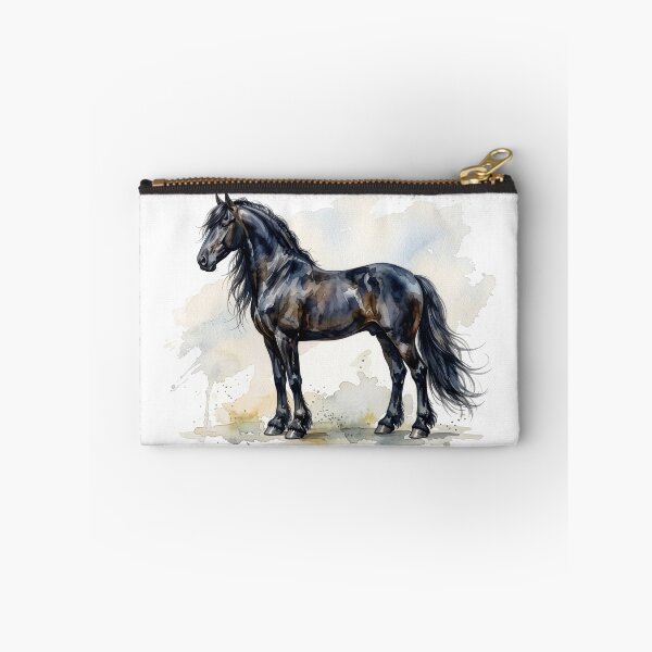 Item preview, Black Friesian Horse Full Body Watercolor designed and sold by Rutvain.