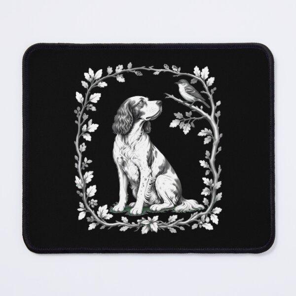 Item preview, Dog And Bird Framed By Leafy Vines designed and sold by Linework Studio.