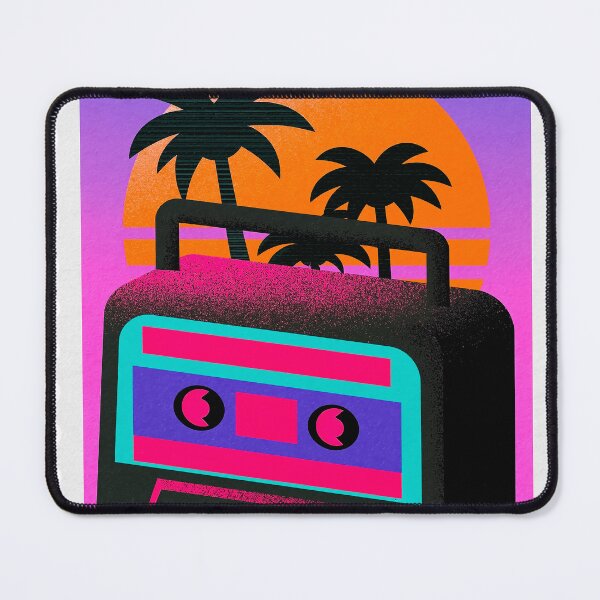 Item preview, Retro tape recorder with palm trees and sun designed and sold by TanyaLovus.