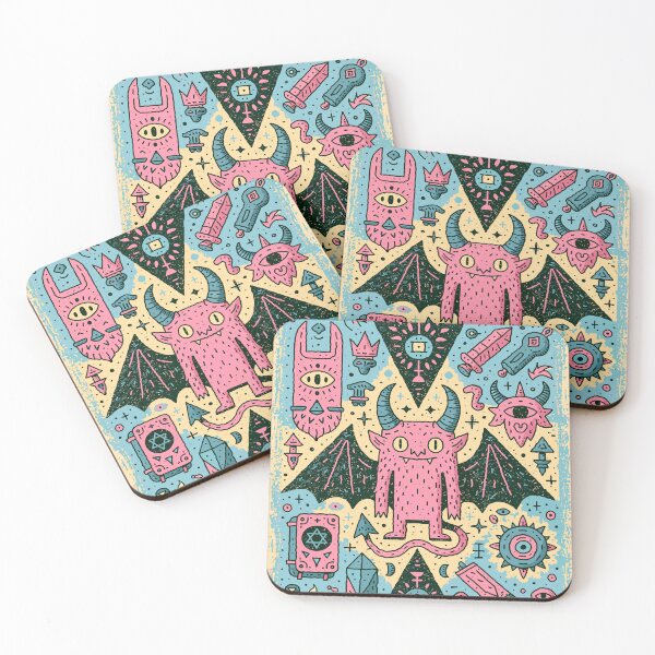 Item preview, Playful Pink Demon Mystic Symbols Design designed and sold by Romgora.