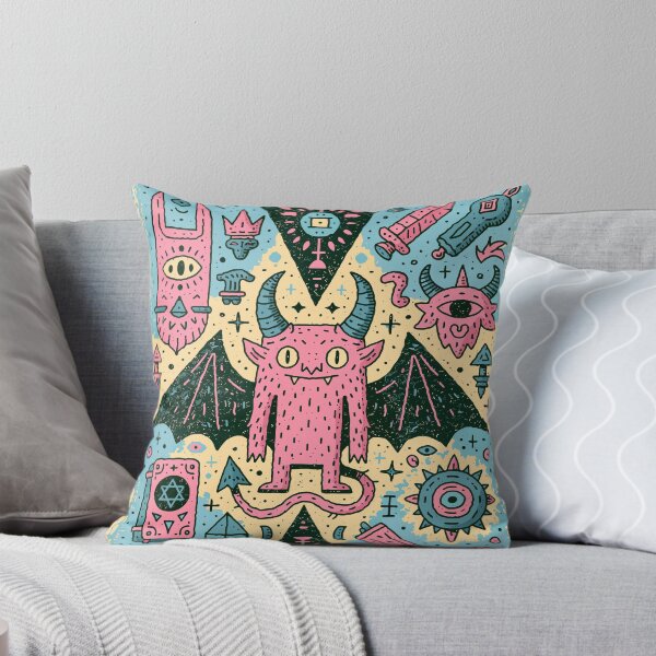 Item preview, Playful Pink Demon Mystic Symbols Design designed and sold by Romgora.