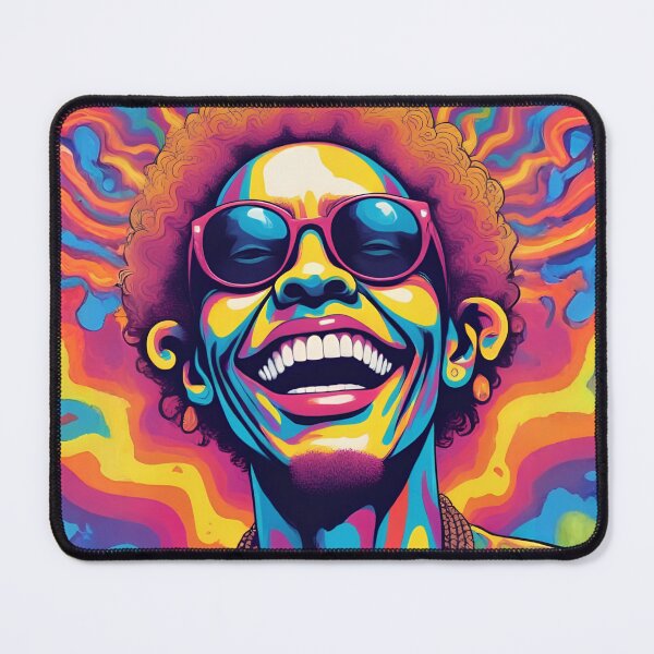 Item preview, Psychedelic Smiling Man Portrait Trippy Vibrant Retro Pop Art Illustration designed and sold by mijaczeek.
