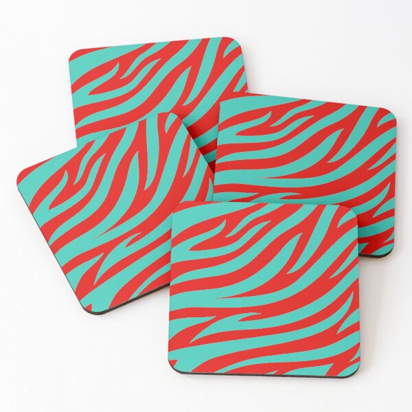 Artikelvorschau, Modernes Zebra-Print-Muster | Rot & Türkis entworfen und verkauft von Frohyou.
