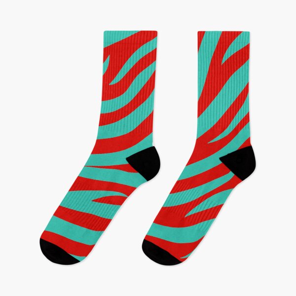 Item preview, Modern Graphic Zebra Print Pattern | Red & Teal designed and sold by Frohyou.