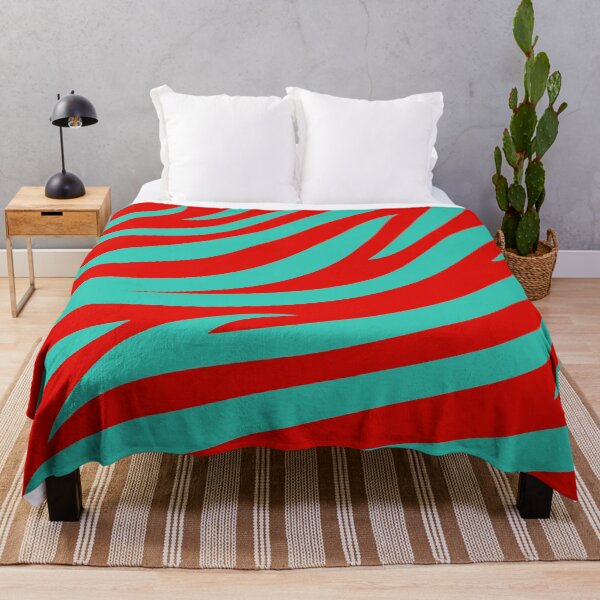 Item preview, Modern Graphic Zebra Print Pattern | Red & Teal designed and sold by Frohyou.