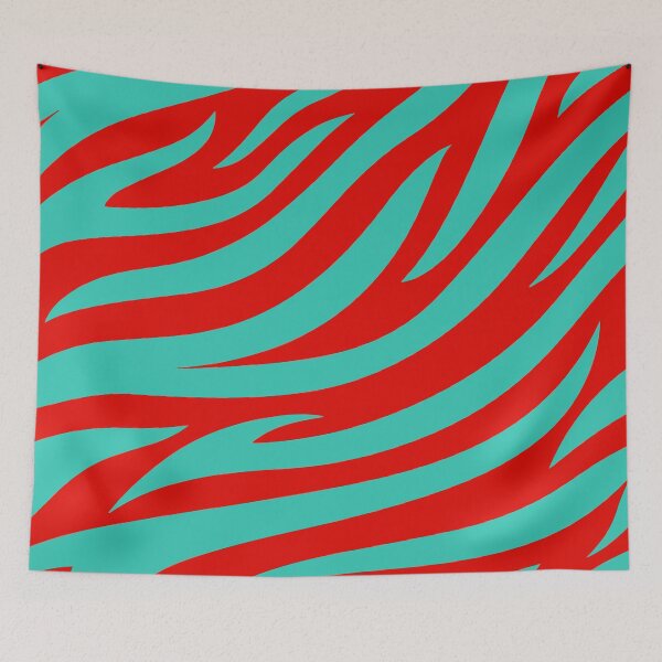 Item preview, Modern Graphic Zebra Print Pattern | Red & Teal designed and sold by Frohyou.