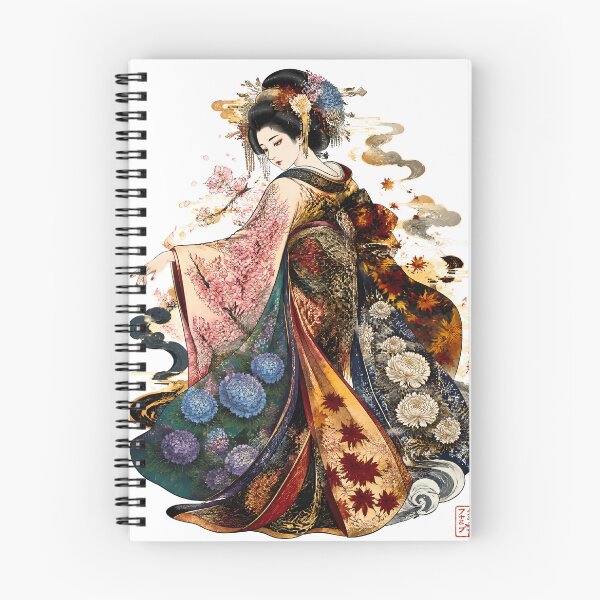 Item preview, Geisha of the Four Seasons – Japanese Floral Kimono Art designed and sold by kaxymax.