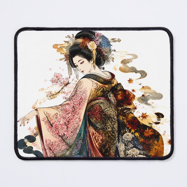 Item preview, Geisha of the Four Seasons – Japanese Floral Kimono Art designed and sold by kaxymax.