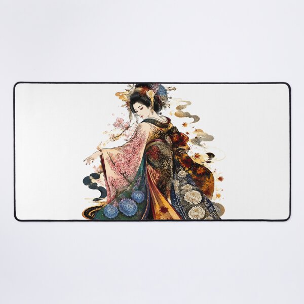 Item preview, Geisha of the Four Seasons – Japanese Floral Kimono Art designed and sold by kaxymax.