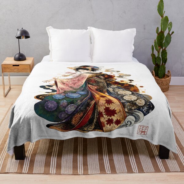 Item preview, Geisha of the Four Seasons – Japanese Floral Kimono Art designed and sold by kaxymax.