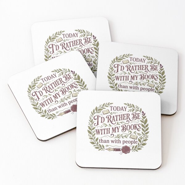 Item preview, Today I'd Rather Be With My Books - Funny Reading Quote Botanical Design designed and sold by MyTeePlace.