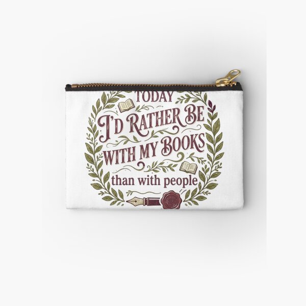 Item preview, Today I'd Rather Be With My Books - Funny Reading Quote Botanical Design designed and sold by MyTeePlace.