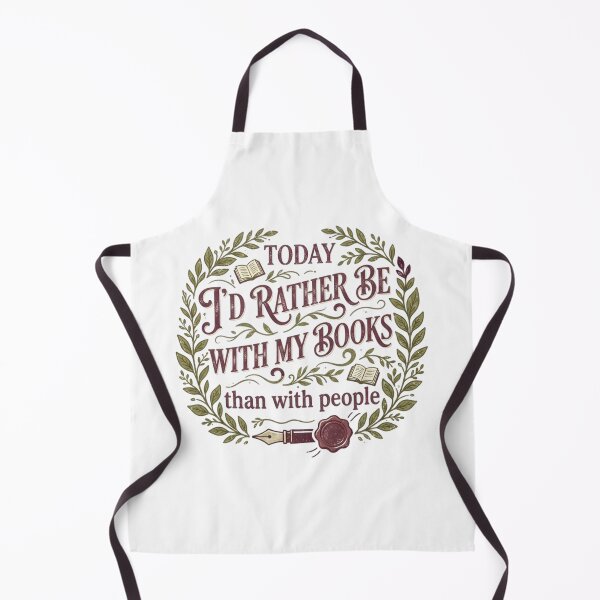 Item preview, Today I'd Rather Be With My Books - Funny Reading Quote Botanical Design designed and sold by MyTeePlace.