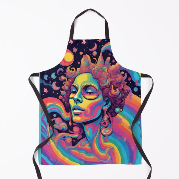 Item preview, Copy of Psychedelic Smiling Woman Portrait Trippy Vibrant Retro Pop Art Illustration designed and sold by mijaczeek.