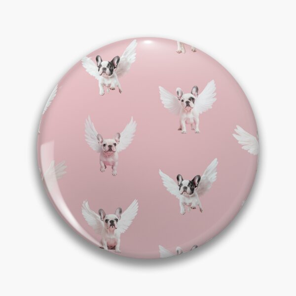 Item preview, Seamless Pattern with Flying French Bulldog on a Pale Pink Background. designed and sold by Soft Oddity.