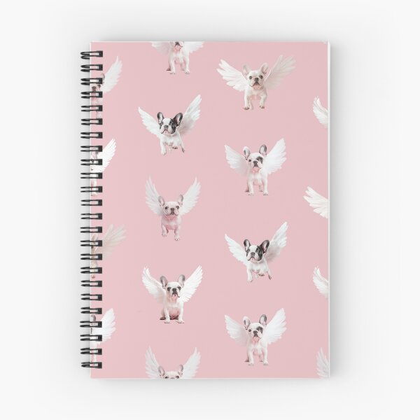Item preview, Seamless Pattern with Flying French Bulldog on a Pale Pink Background. designed and sold by Soft Oddity.