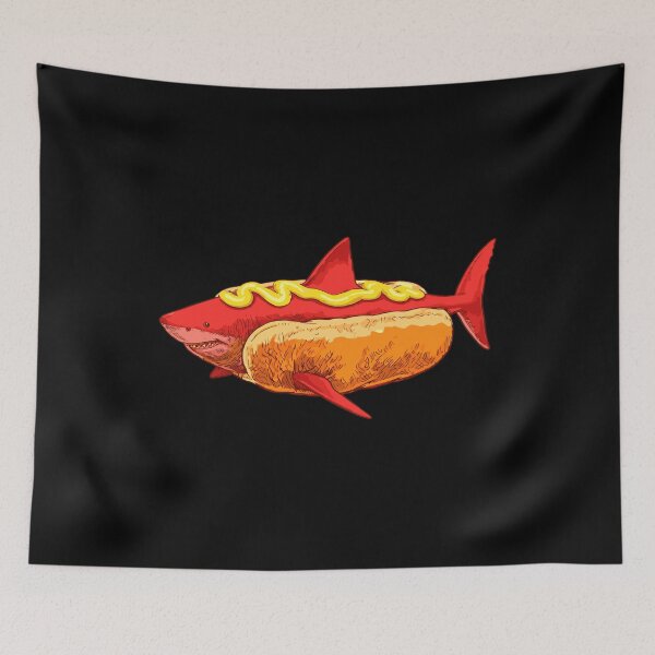 Item preview, Shark Hot Dog - Food Mashup - Mustard designed and sold by a2ungugu.