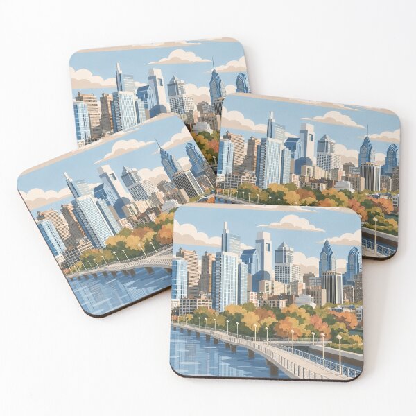 Item preview, Philadelphia Skyline Travel Art | Schuylkill River designed and sold by Hyperfocus Wonders.