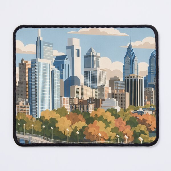 Item preview, Philadelphia Skyline Travel Art | Schuylkill River designed and sold by Hyperfocus Wonders.