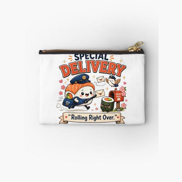 Item preview, Special Delivery Sushi Mailman – Rolling Right Over Cute Kawaii Food Pun designed and sold by Snackwear Apparel.