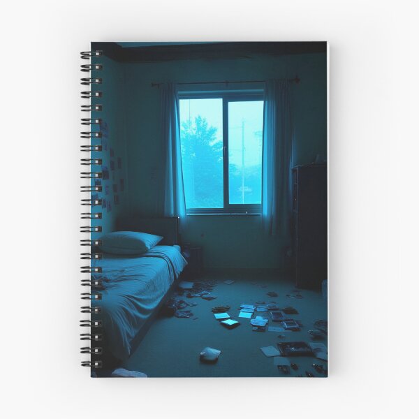 Item preview, Moody Blue Bedroom Window Photography Dark Aesthetic Interior Art Print designed and sold by mijaczeek.