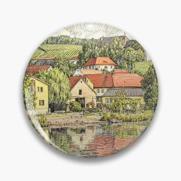 Item preview, Village on the Banks of the River Main designed and sold by sid1802.