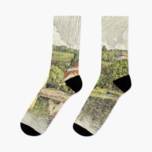 Item preview, Village on the Banks of the River Main designed and sold by sid1802.