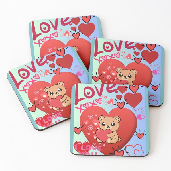 Item preview, I Love You Cute Teddy Bear Valentine Day Hearts Shirt designed and sold by MariaPCMaria.