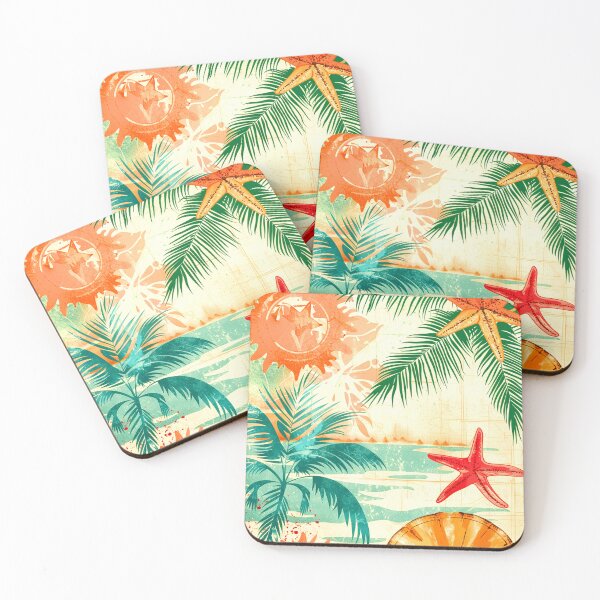 Item preview, Vintage Summer Palm Leaves and Seashells Nostalgic Art  designed and sold by DEC02.